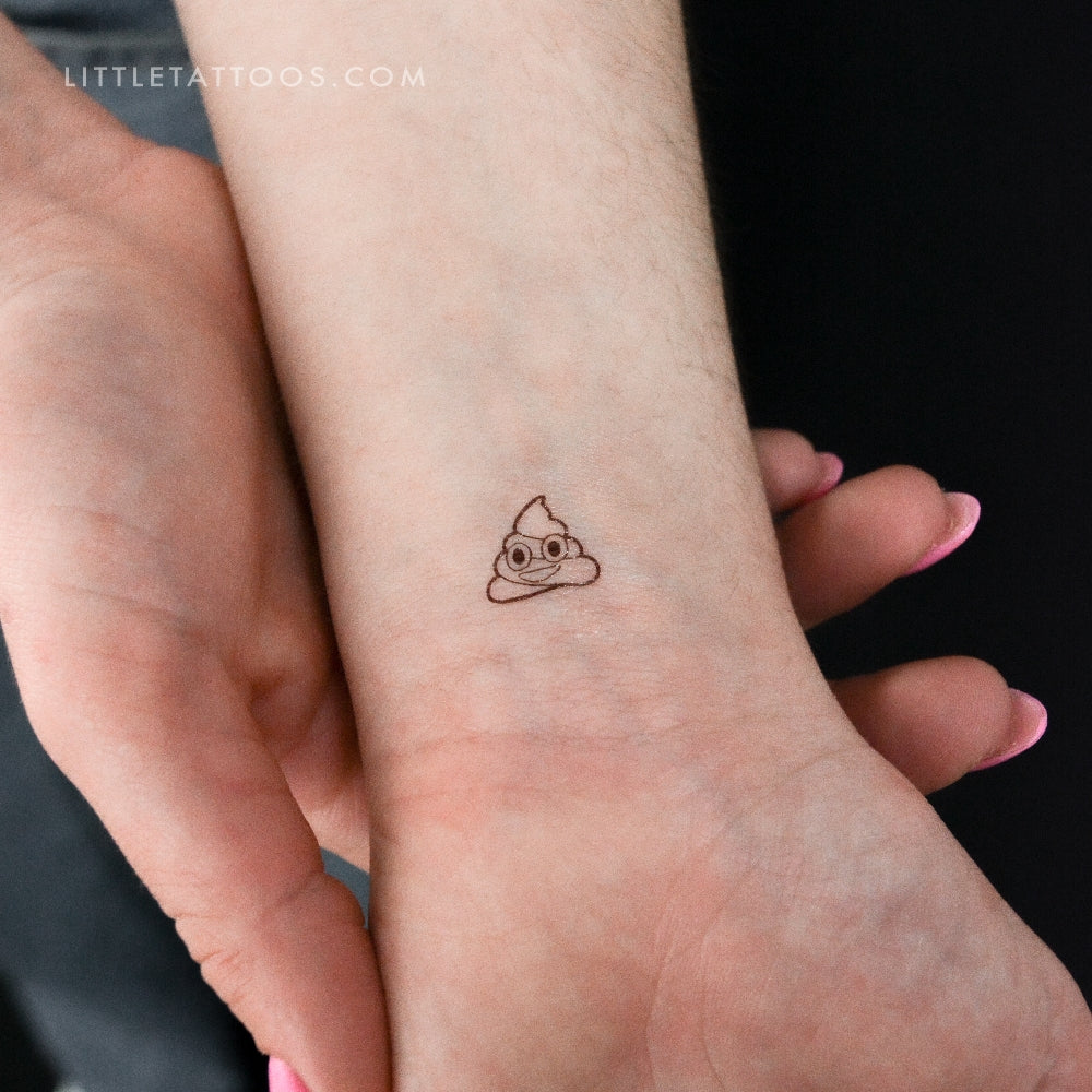 Tatuaje temporal de caca pequeña - Juego de 3