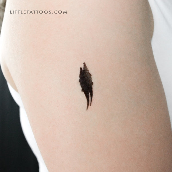 Small Crocodile And Shadow Temporary Tattoo - Set of 3