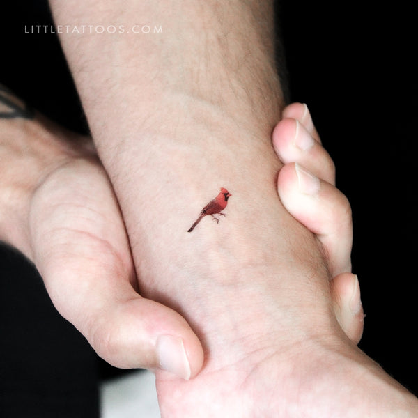 Cardinal Bird Temporary Tattoo - Set of 3