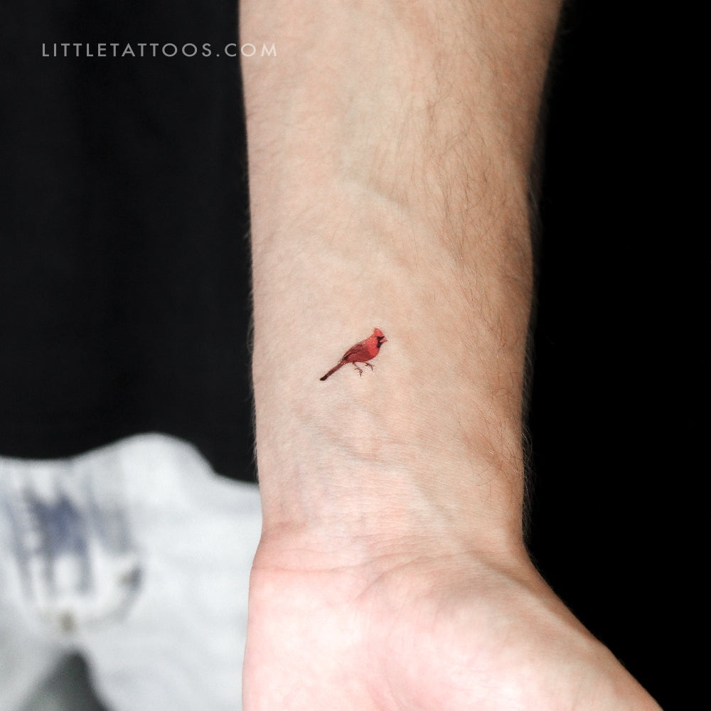 Cardinal Bird Temporary Tattoo - Set of 3