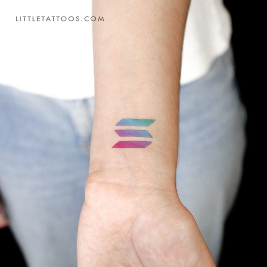 Solana SOL Logo Temporary Tattoo - Set of 3