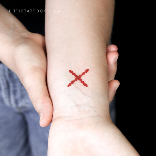 Tatuaje temporal de la Cruz de Borgoña (pequeño) - Juego de 3