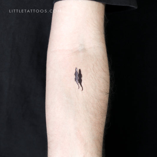 Alligator And Shadow Temporary Tattoo - Set of 3