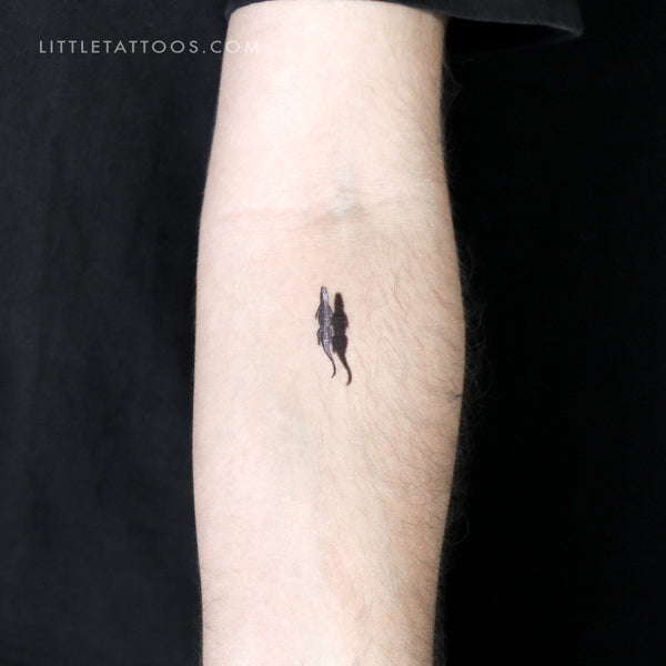 Alligator And Shadow Temporary Tattoo - Set of 3
