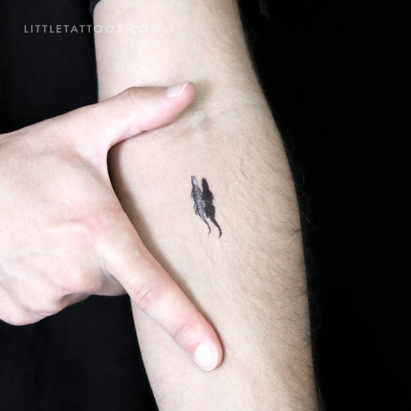 Alligator And Shadow Temporary Tattoo - Set of 3