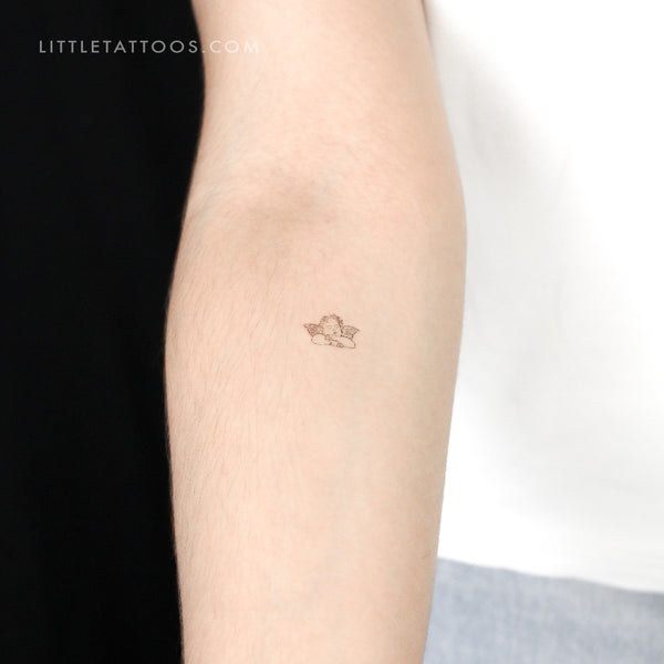 Tiny Sleeping Cherub Temporary Tattoo - Set of 3