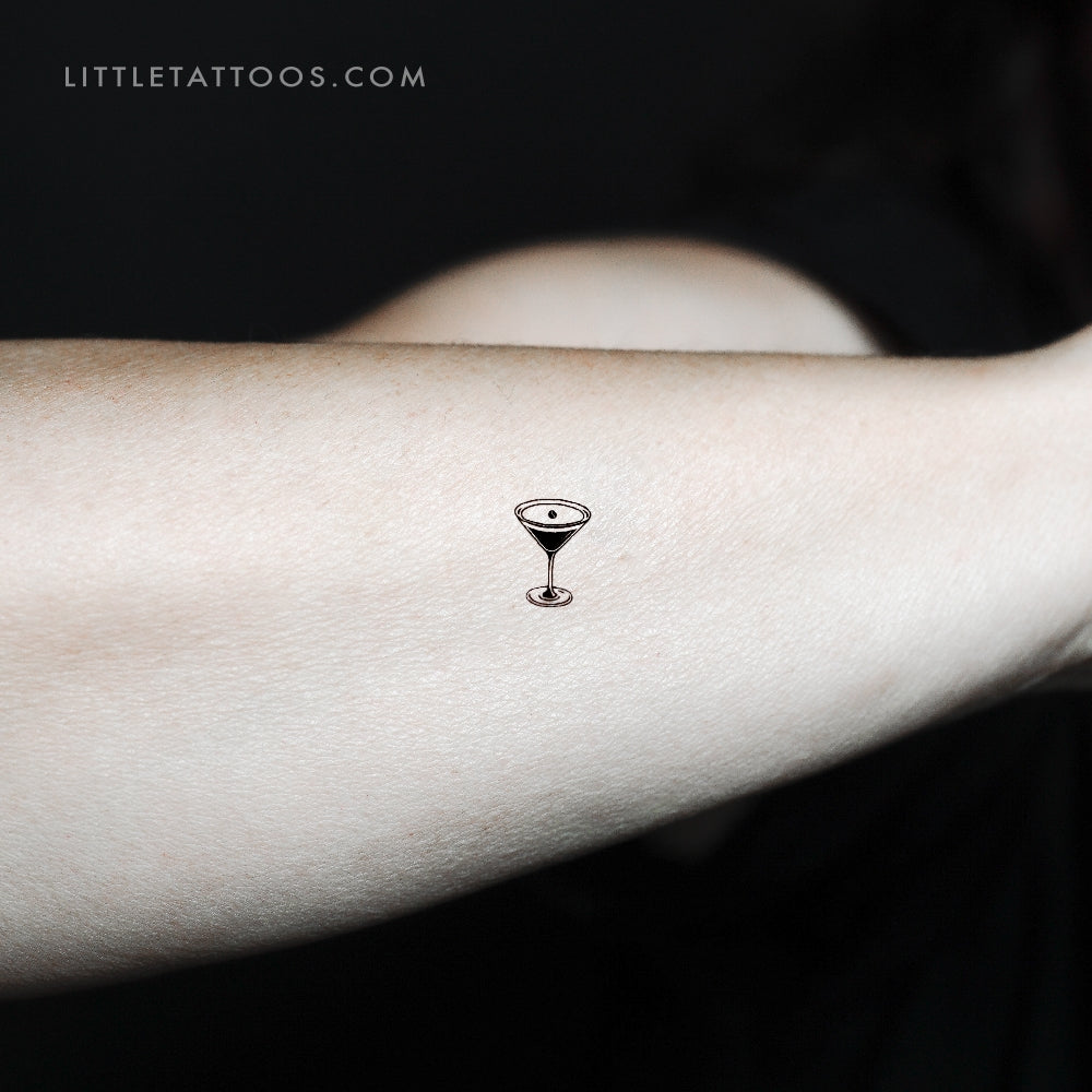 Tatuaje temporal pequeño de Martini Espresso - Juego de 3