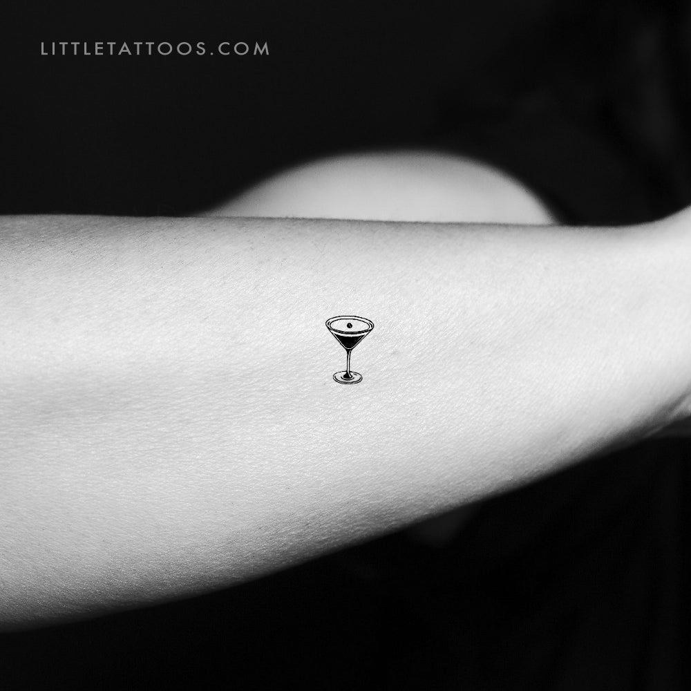 Tatuaje temporal pequeño de Martini Espresso - Juego de 3