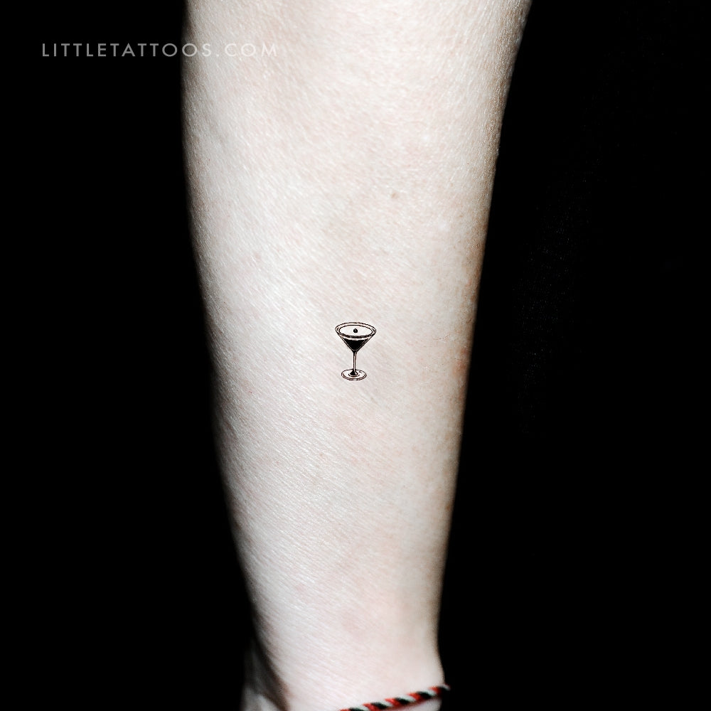 Tatuaje temporal pequeño de Martini Espresso - Juego de 3