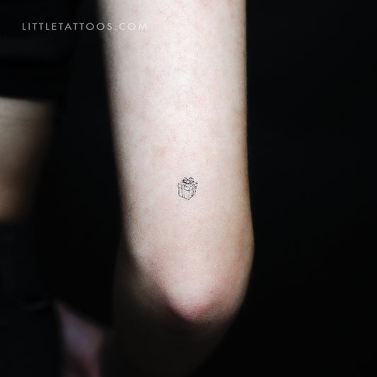 Tiny Gift Box Temporary Tattoo - Set of 3