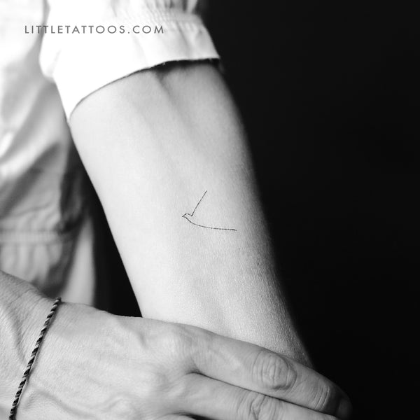 One Line Hummingbird Temporary Tattoo - Set of 3
