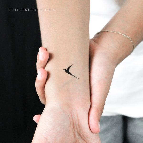 Black Bird Temporary Tattoo - Set of 3