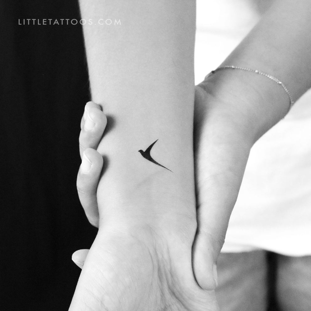 Tatuaje temporal de pájaro negro - Juego de 3