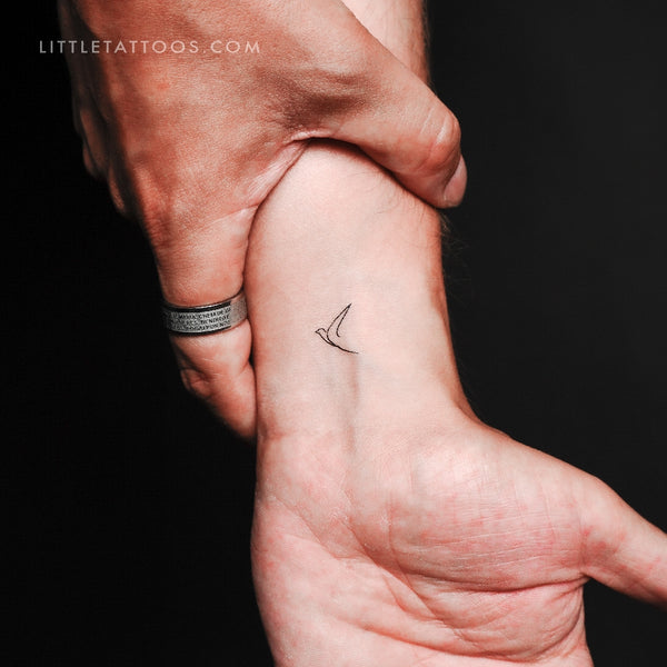 One Line Bird Temporary Tattoo - Set of 3