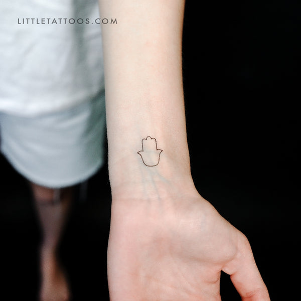 Fine Line Hamsa Temporary Tattoo - Set of 3