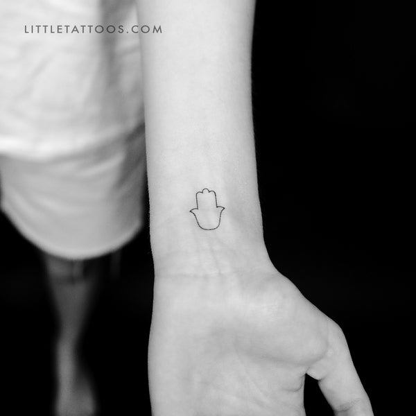 Fine Line Hamsa Temporary Tattoo - Set of 3