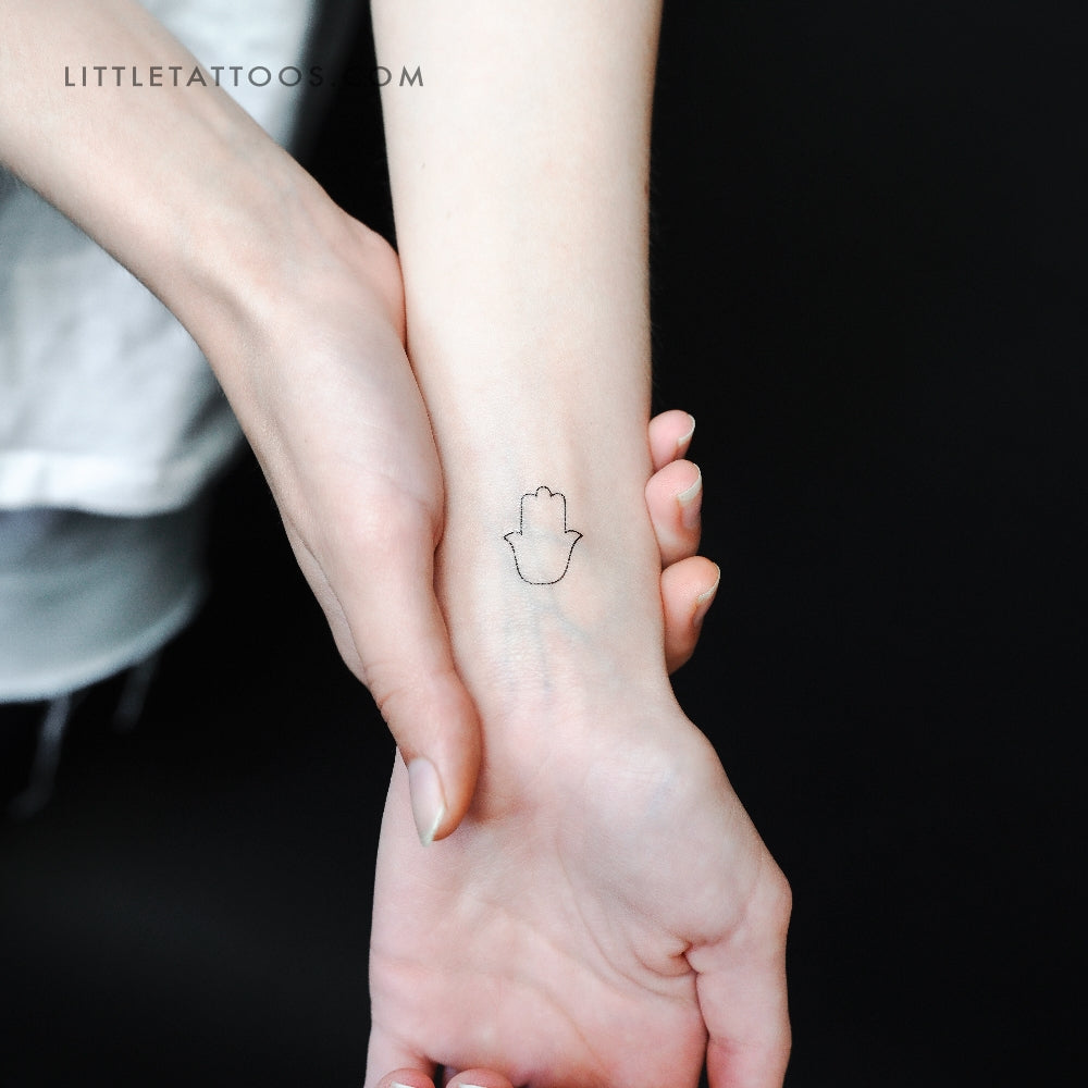 Fine Line Hamsa Temporary Tattoo - Set of 3