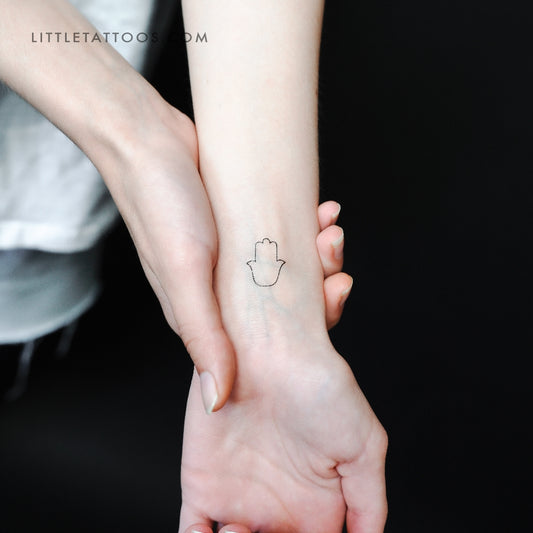 Fine Line Hamsa Temporary Tattoo - Set of 3