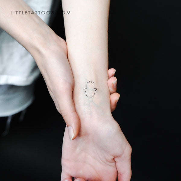 Fine Line Hamsa Temporary Tattoo - Set of 3