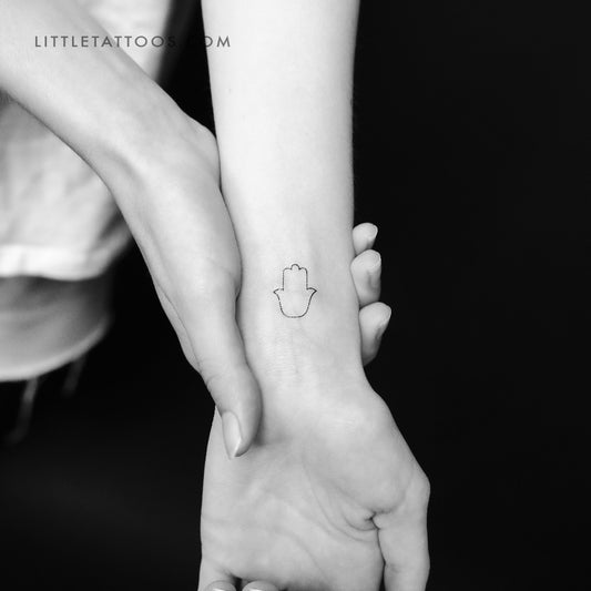 Fine Line Hamsa Temporary Tattoo - Set of 3