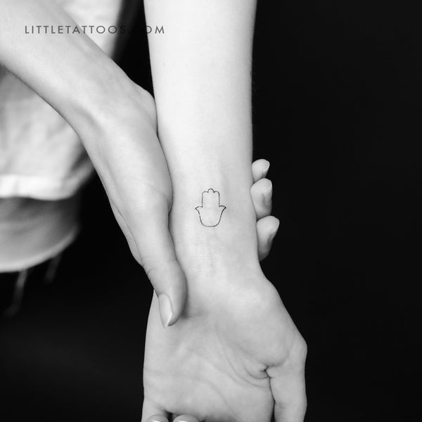 Fine Line Hamsa Temporary Tattoo - Set of 3