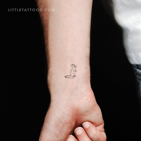 Standing Mouse Temporary Tattoo - Set of 3