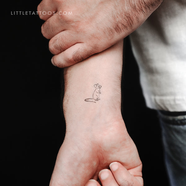 Standing Mouse Temporary Tattoo - Set of 3