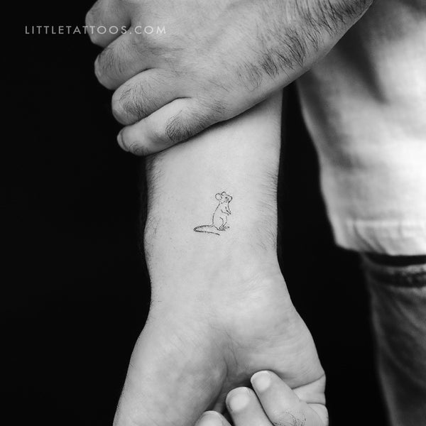 Standing Mouse Temporary Tattoo - Set of 3