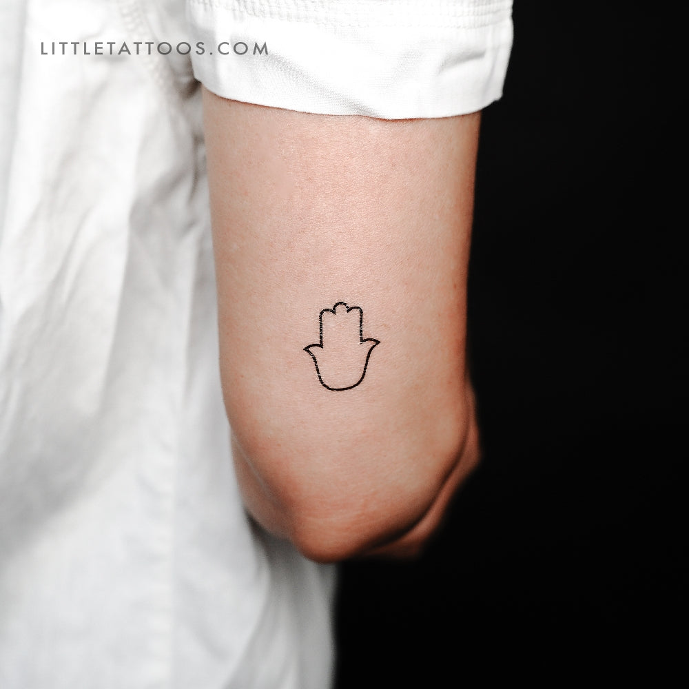 Hamsa Outline Temporary Tattoo - Set of 3