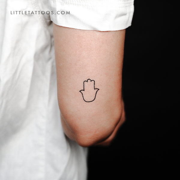 Hamsa Outline Temporary Tattoo - Set of 3