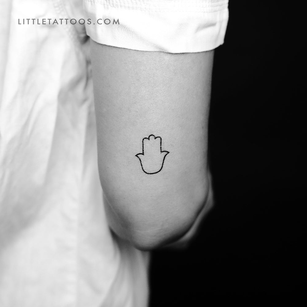 Hamsa Outline Temporary Tattoo - Set of 3
