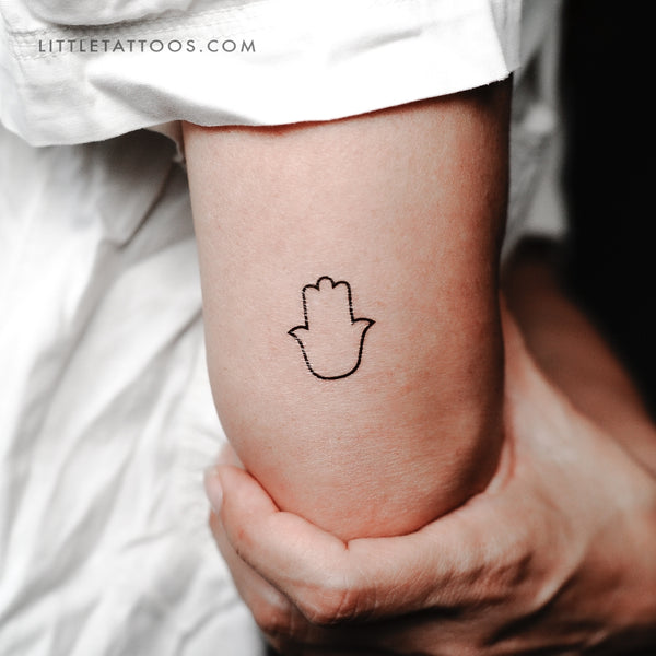 Hamsa Outline Temporary Tattoo - Set of 3