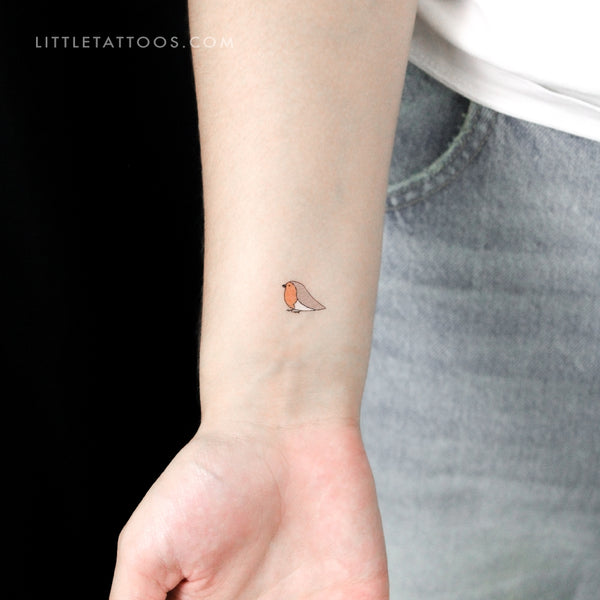 Little Robin Bird Temporary Tattoo - Set of 3