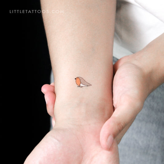 Tatuaje temporal de petirrojo pequeño - Juego de 3