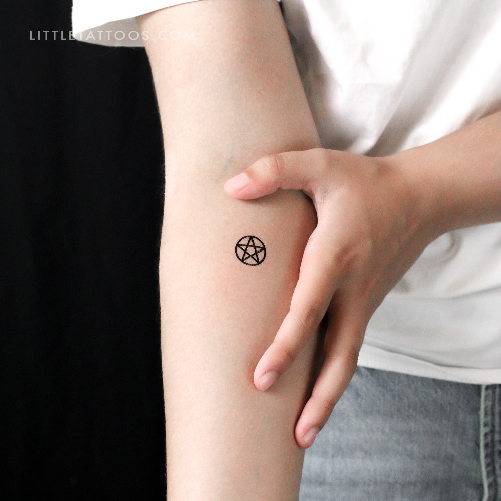 Tatuaje temporal de pentáculo - Juego de 3