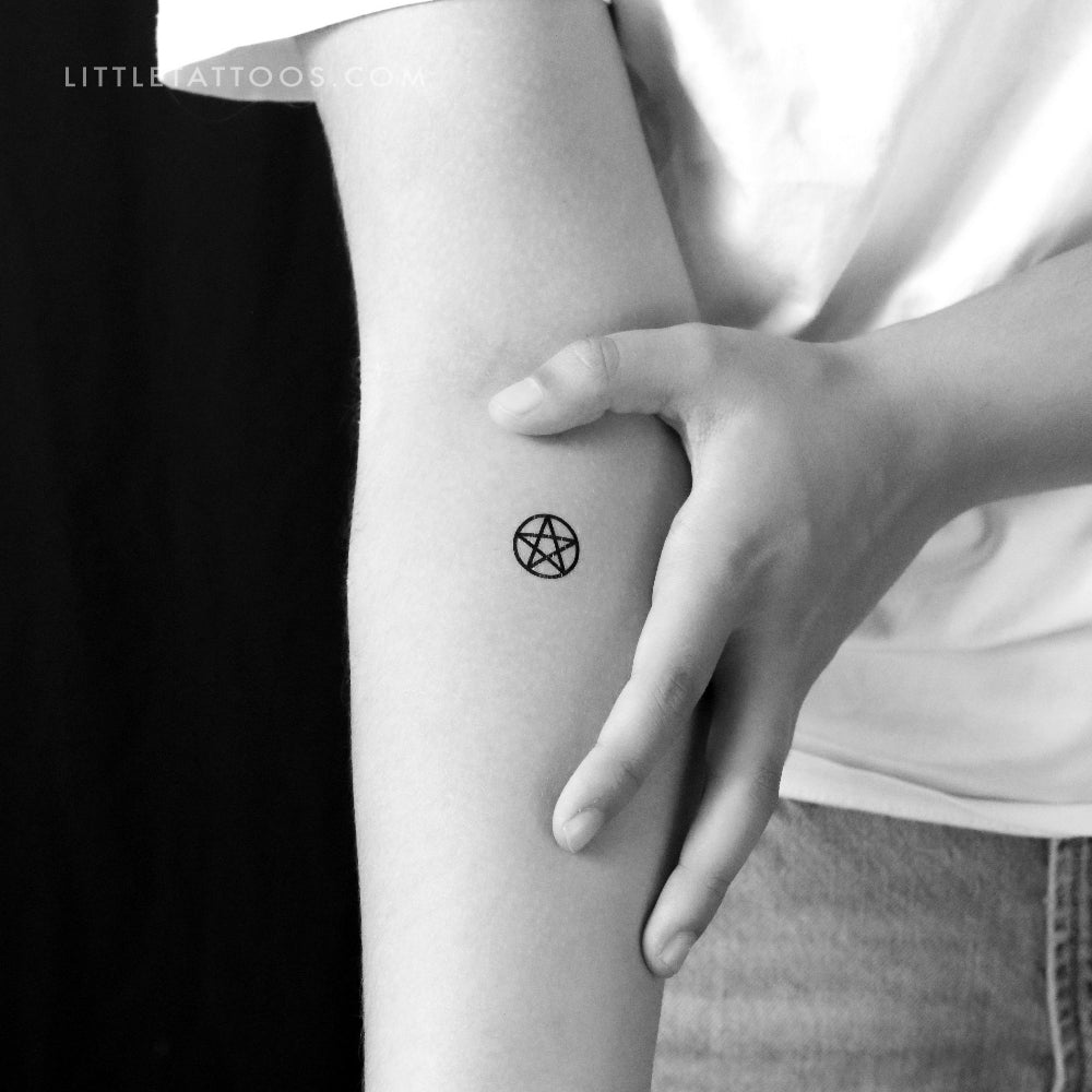 Tatuaje temporal de pentáculo - Juego de 3