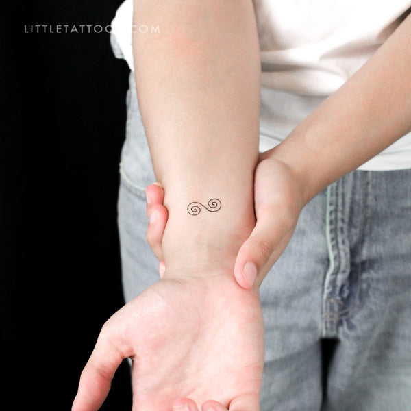 Little Double Spiral Temporary Tattoo - Set of 3