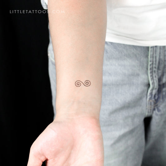 Tatuaje temporal de doble espiral pequeño (juego de 3)