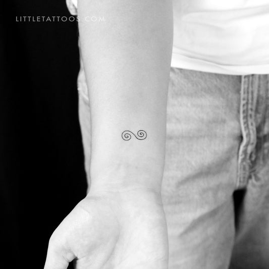 Tatuaje temporal de doble espiral pequeño (juego de 3)