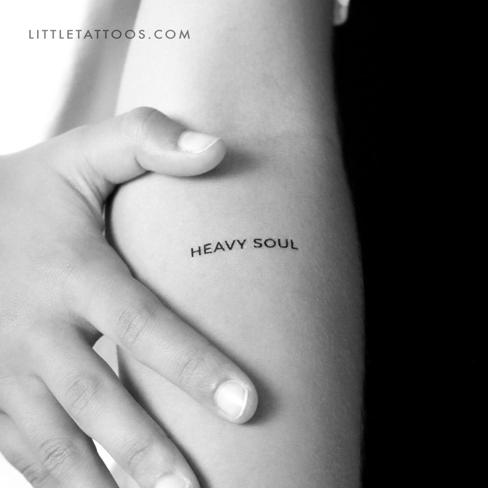 Tatuaje temporal de HEAVY SOUL en mayúsculas - Juego de 3