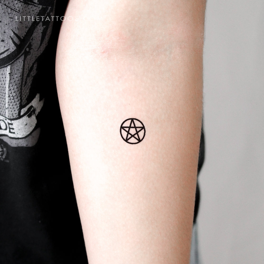 Tatuaje temporal de pentáculo - Juego de 3