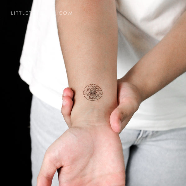 Small Sri Yantra Temporary Tattoo - Set of 3