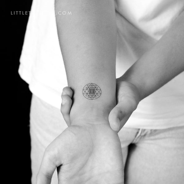 Small Sri Yantra Temporary Tattoo - Set of 3