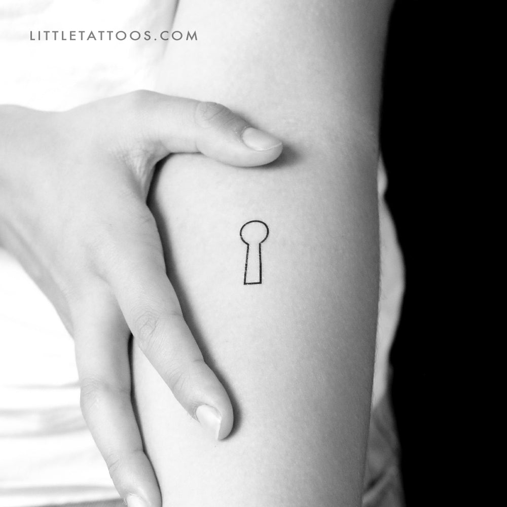 Keyhole Outline Temporary Tattoo - Set of 3