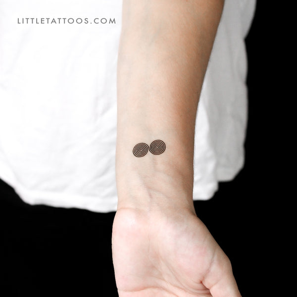 Double Spiral Temporary Tattoo - Set of 3