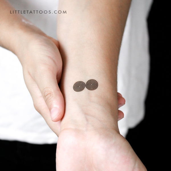 Double Spiral Temporary Tattoo - Set of 3