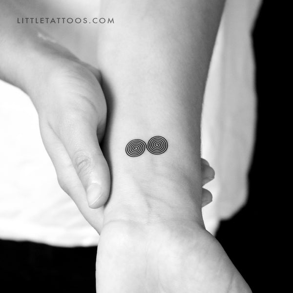 Double Spiral Temporary Tattoo - Set of 3