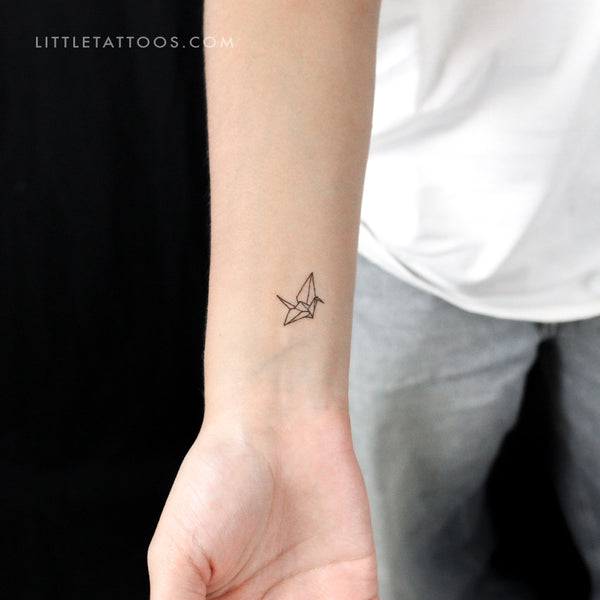 Orizuru Origami Crane Temporary Tattoo - Set of 3