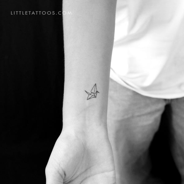 Orizuru Origami Crane Temporary Tattoo - Set of 3