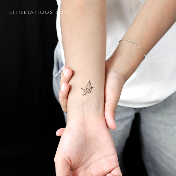 Orizuru Origami Crane Temporary Tattoo - Set of 3